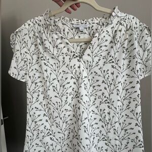 White and green blouse